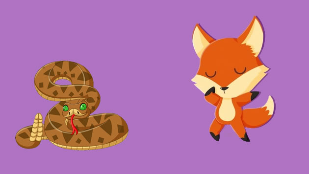 una serpienta y una zorra
